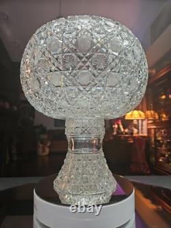 10 Egg Nog Punch Bowl Base American Brilliant period Cut Glass Crystal Harvard