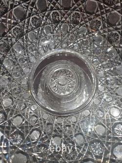 10 Egg Nog Punch Bowl Base American Brilliant period Cut Glass Crystal Harvard