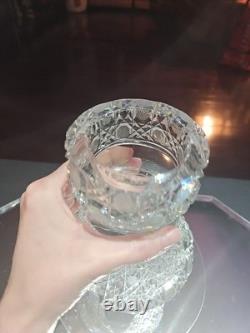 10 Egg Nog Punch Bowl Base American Brilliant period Cut Glass Crystal Harvard