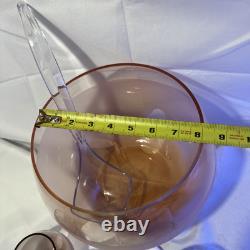 10 Piece Vintage MCM Gallerie by Luigi Bormioli Punch Bowl Set, Art Deco Decor