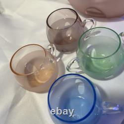 10 Piece Vintage MCM Gallerie by Luigi Bormioli Punch Bowl Set, Art Deco Decor