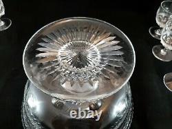 10 pc Thomas Webb WET45 ABP Cut Crystal Footed Punch Bowl & 9 Stemmed Glass Cups