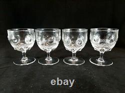 10 pc Thomas Webb WET45 ABP Cut Crystal Footed Punch Bowl & 9 Stemmed Glass Cups