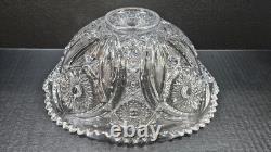 11 CAMBRIDGE Star / Diamond Design Pressed Glass Punch Bowl 2351