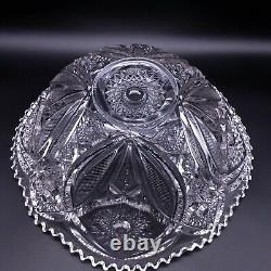 11 CAMBRIDGE Star / Diamond Design Pressed Glass Punch Bowl 2351