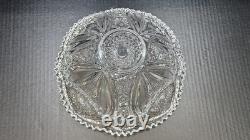11 CAMBRIDGE Star / Diamond Design Pressed Glass Punch Bowl 2351