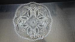 11 CAMBRIDGE Star / Diamond Design Pressed Glass Punch Bowl 2351