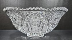 11 CAMBRIDGE Star / Diamond Design Pressed Glass Punch Bowl 2351