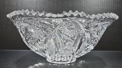 11 CAMBRIDGE Star / Diamond Design Pressed Glass Punch Bowl 2351