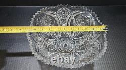 11 CAMBRIDGE Star / Diamond Design Pressed Glass Punch Bowl 2351