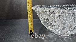 11 CAMBRIDGE Star / Diamond Design Pressed Glass Punch Bowl 2351