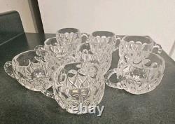 11 PC Nachtmann Bleikristall Crystal Anglia Pattern Punch Bowl Set WithLid 8 Cups