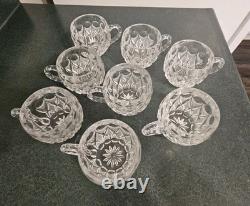 11 PC Nachtmann Bleikristall Crystal Anglia Pattern Punch Bowl Set WithLid 8 Cups