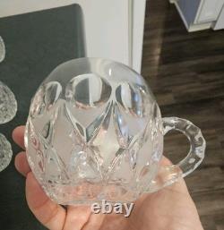 11 PC Nachtmann Bleikristall Crystal Anglia Pattern Punch Bowl Set WithLid 8 Cups