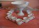 12 Pc Vintage McKee Milk Glass Concorde Depression Punch Bowl Cups Stand NICE