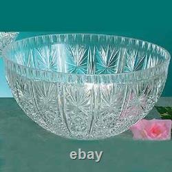 12 Quart Elegant Crystal Clear Premium Heavyweight Punch Bowl Party & Wedding