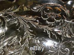 12pc McKee Rock Crystal Tall Punch Bowl and Base, 10 Cups, Clear, Depression