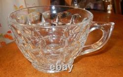 13 Pc Vintage Heisey Victorian Glass Punch Bowl & 12 Grape Pattern Cups Set 13 Pc Vintage Heisey Victorian Glass Punch Bowl & 12 Grape Pattern Cups Set