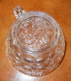 13 Pc Vintage Heisey Victorian Glass Punch Bowl & 12 Grape Pattern Cups Set
