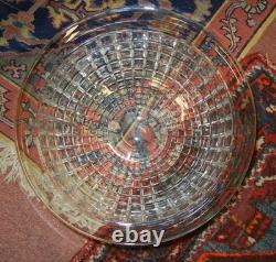 13 Pc Vintage Heisey Victorian Glass Punch Bowl & 12 Grape Pattern Cups Set