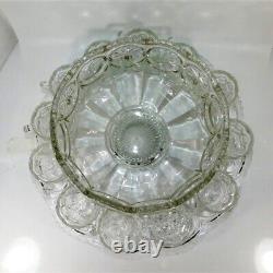 131/3215 Tiffin Franciscan Moon & Stars Glass Punch Bowl Set withPlate & 12 Cups