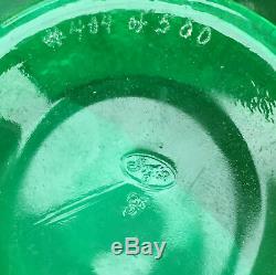 13pc Vintage FENTON Hobnail GREEN Opalescent PUNCH BOWL SET Cups Bowl #404 / 500