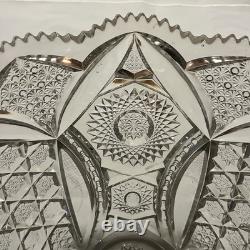 14 American Brilliant Period Cut Glass Punch Bowl