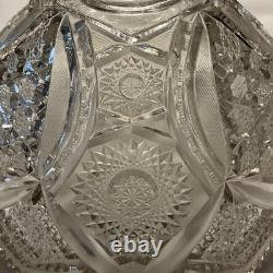 14 American Brilliant Period Cut Glass Punch Bowl