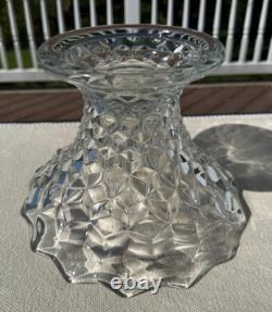 14 Fostoria American Punch Serving Bowl, 7 High Vase Base Stand and 9 Cups