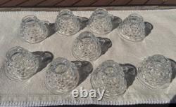 14 Fostoria American Punch Serving Bowl, 7 High Vase Base Stand and 9 Cups