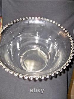 14 Pc Imperial Glass Ohio Candlewick Clear Punch Bowl Set #400