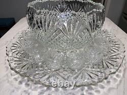 14 Pc LE Smith Pineapple Punch Bowl + Underplate & Cups