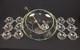 14 Pc Reikes Crisa Moderno MCM Clear Glass Punch Bowl Set Mid Century Modern