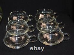 14 Pc Reikes Crisa Moderno MCM Clear Glass Punch Bowl Set Mid Century Modern