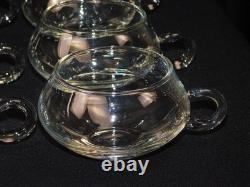 14 Pc Reikes Crisa Moderno MCM Clear Glass Punch Bowl Set Mid Century Modern