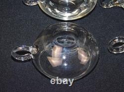 14 Pc Reikes Crisa Moderno MCM Clear Glass Punch Bowl Set Mid Century Modern