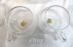 14 Piece Punch Bowl Set withLadle Hand Blown Crystal Moderno Riekes Crisa NOS Vtg