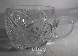 14-piece CUT GLASS Crystal PUNCH BOWL with 13 Punch Cups