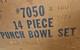 14Pc Glass Punch Bowl Set, Vintage New Catering Supply #7050 MCM in Original Box