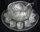 15 piece EAPG punch bowl set Smith Glass Pinwheel & Stars