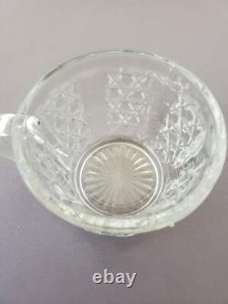 17 Piece Tiffin Glass Bristol Diamond Flared Scalloped Punch Bowl Set C. 1950's