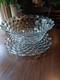 18 1/2 VTG Fostoria Cubist American Clear Punch Bowl With 20 Platter NO CHIPS