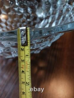 18 1/2 VTG Fostoria Cubist American Clear Punch Bowl With 20 Platter NO CHIPS