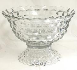18 Fostoria American Clear Punch Bowl & Stand Punchbowl