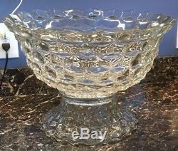 18 Fostoria American Clear Punch Bowl & Stand Punchbowl