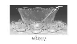 18 Piece Anchor Hocking Savannah Punch Bowl Set #86171 from 1997 (USA Made)