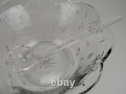 18 Piece Anchor Hocking Savannah Punch Bowl Set #86171 from 1997 (USA Made)