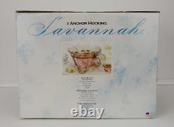 18 Piece Anchor Hocking Savannah Punch Bowl Set #86171 from 1997 (USA Made)