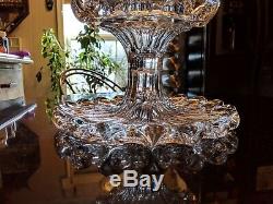 1850s Hand Blown Incredibly Gorgeous Huge Punch Bowl on Base