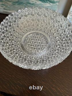1890s American Brilliant Cut Hawkes Russian Cut Glass 13.5 Punch Bowl & Stand